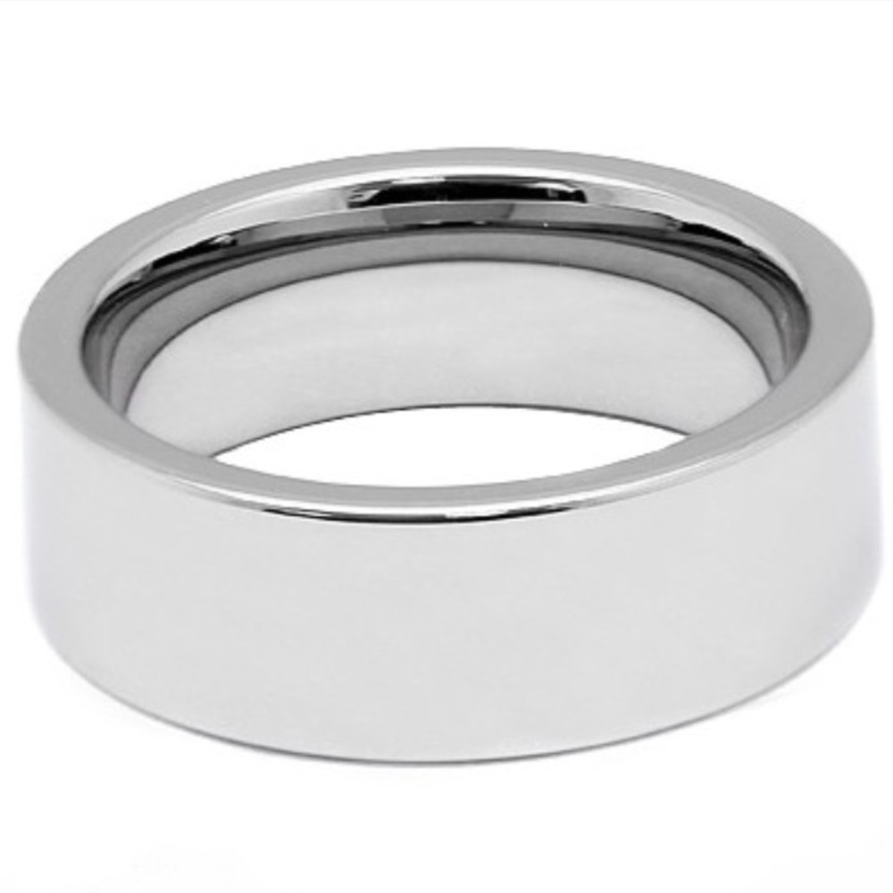 Thick Men's or women’s heavy polished titanium ring